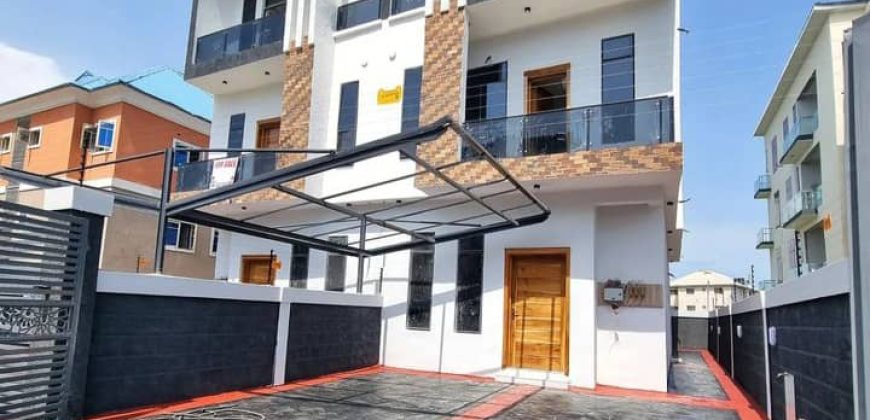 5 bedroom semi detached duplex at lekki conservation road, by chevron tol.